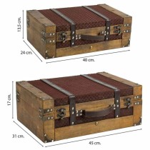 Jeu de valises Alexandra House Living Marron PVC Bois Métal Tissu Vintage 31 x 17 x 45 cm 40 x 24 x 13,5 cm Décoratif 2 Pièces