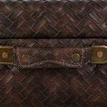 Valise décorative Alexandra House Living Marron Cuir Synthétique Bois MDF Vintage 16 x 30 x 44 cm