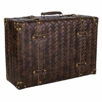 Valise décorative Alexandra House Living Marron Cuir Synthétique Bois MDF Vintage 16 x 30 x 44 cm