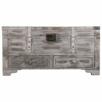 Truhe Alexandra House Living Grau PVC Holz Metall 45 x 45 x 90 cm Estilo vintage