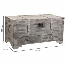 Truhe Alexandra House Living Grau PVC Holz Metall 45 x 45 x 90 cm Estilo vintage