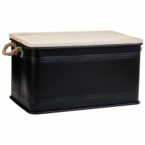 Truhe Alexandra House Living Factory Schwarz Hanf Metall Tannenholz 38 x 60 x 33 cm