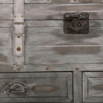 Chest Alexandra House Living Grey PVC Wood Metal 45 x 45 x 90 cm Estilo vintage