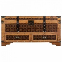 Chest Alexandra House Living Brown PVC Wood Metal Cloth 45 x 45 x 90 cm Estilo vintage