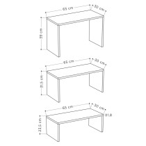 Jeu de 3 tables Alexandra House Living Chêne Bois MDP 32 x 65 x 30 cm 24 x 65 x 30 cm 39 x 65 x 30 cm