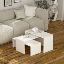 Set of 3 tables Alexandra House Living White Wood MDP 32 x 65 x 30 cm 24 x 65 x 30 cm 39 x 65 x 30 cm