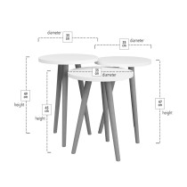 3er-Set Tischchen Alexandra House Living natürlich Eg Holz MDP 35 x 49 x 35 cm 35 x 45 x 35 cm 35 x 47 x 35 cm