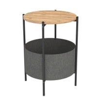 Side table Alexandra House Living Black Grey Oak Metal Wood MDP 43 x 60 x 43 cm