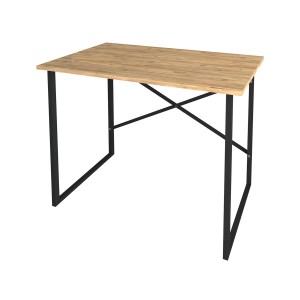 Desk Alexandra House Living Black Oak Metal Wood MDP 90 x 75 x 60 cm industrial