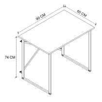 Desk Alexandra House Living Black Oak Metal Wood MDP 90 x 75 x 60 cm industrial