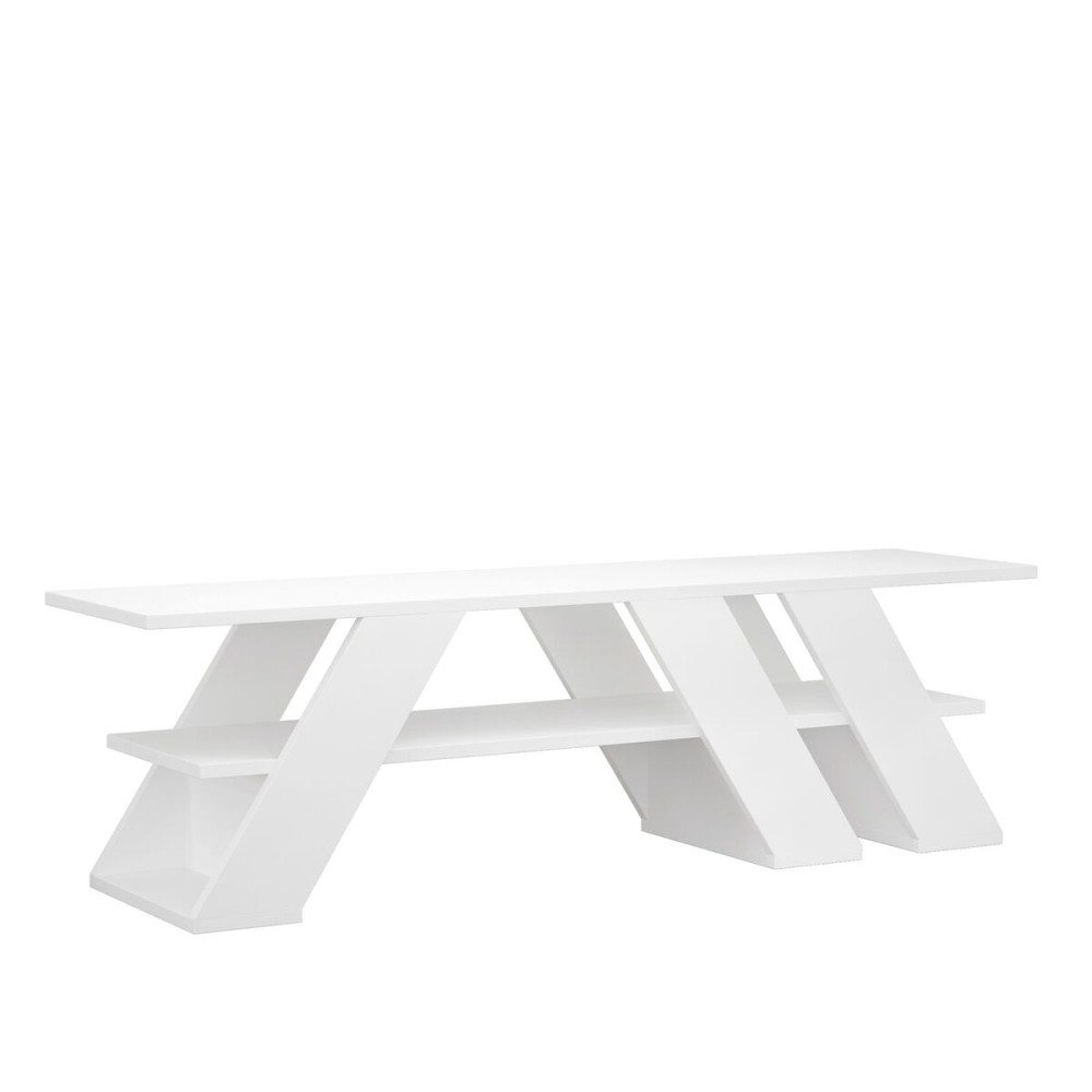 TV furniture Alexandra House Living Diagonal White 140 x 40 x 34 cm