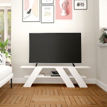 TV furniture Alexandra House Living Diagonal White 140 x 40 x 34 cm