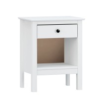 Nightstand Alexandra House Living White Metal Pine 47 x 60 x 35 cm 1 drawer