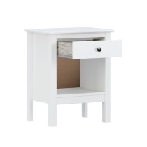 Nightstand Alexandra House Living White Metal Pine 47 x 60 x 35 cm 1 drawer