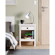 Nightstand Alexandra House Living White Metal Pine 47 x 60 x 35 cm 1 drawer