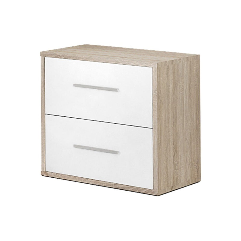 Nachttisch Alexandra House Living Weiß Metall Holz MDP 40 x 41 x 28 cm 2 Schubladen