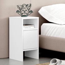 Nightstand Alexandra House Living White Wood MDP 29 x 59 x 29 cm 1 door