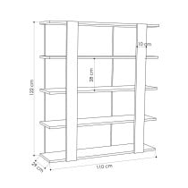 Buchhandlung Alexandra House Living Weiß Holz MDP 110 x 122 x 29 cm 4 Regale