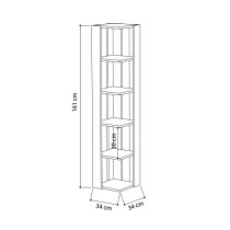 Eckregal Alexandra House Living Weiß Holz MDP 33 x 161 x 33 cm 5 Regale