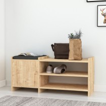 Shoe bench Alexandra House Living Brown Grey 100 x 44 x 35 cm 2 Shelves 1 door