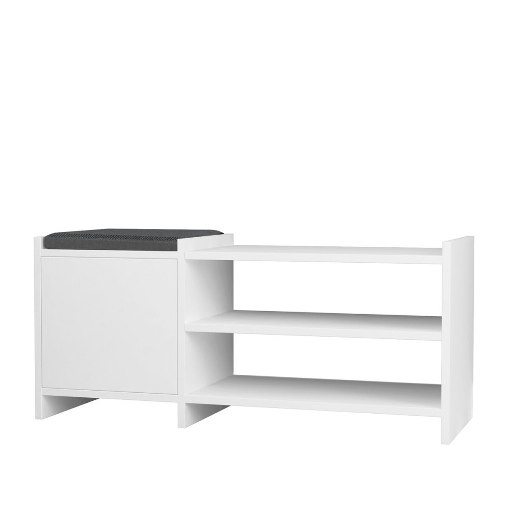 Shoe bench Alexandra House Living White Grey 100 x 44 x 35 cm 2 Shelves 1 door