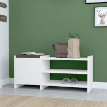 Shoe bench Alexandra House Living White Grey 100 x 44 x 35 cm 2 Shelves 1 door