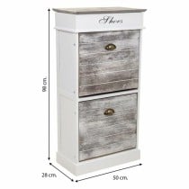 Shoe Rack Alexandra House Living White 28 x 98 x 50 cm 2 drawers