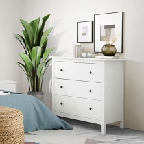 Chest of drawers Alexandra House Living White 76 x 81 x 39 cm 3 drawers