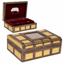 Jewelry box Alexandra House Living Golden Aluminium MDF Wood 20 x 7 x 27 cm