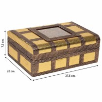 Jewelry box Alexandra House Living Golden Aluminium MDF Wood 20 x 7 x 27 cm