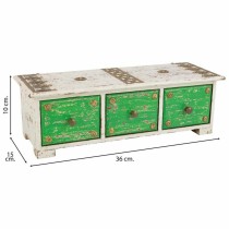 Box-Schmuckkästchen Alexandra House Living Weiß grün Messing Holz MDF 15 x 10 x 36 cm 3 Schubladen