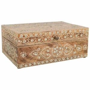 Jewelry box Alexandra House Living White Natural Mango wood MDF Wood 18 x 10 x 25 cm