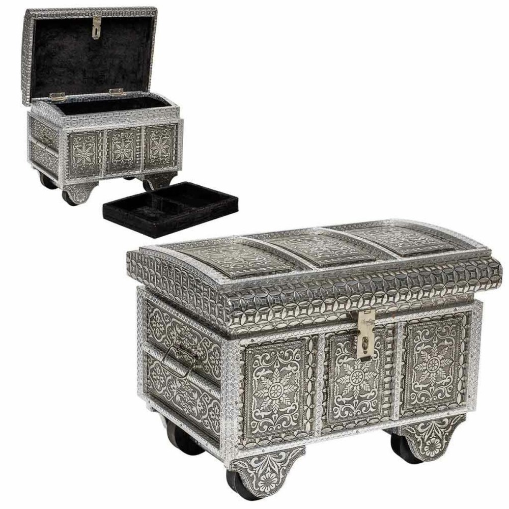 Jewelry box Alexandra House Living Silver Aluminium MDF Wood 20 x 25 x 30 cm