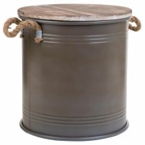 Storage Box with Lid Alexandra House Living Urban Brown Hemp Metal Fir wood 35 x 35 x 37 cm With handles Circular