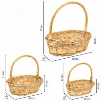 Basket set Alexandra House Living wicker Willow wood Natural 3 Pieces