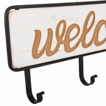 Wall mounted coat hanger Alexandra House Living Welcome White MDF Wood 5 x 22 x 60 cm