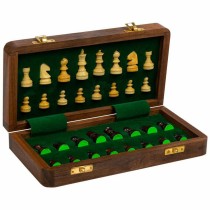 Jeu d'Échecs Alexandra House Living Marron Bois d'acacia 25 x 4 x 25 cm Magnétique