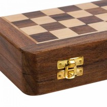 Jeu d'Échecs Alexandra House Living Marron Bois d'acacia 25 x 4 x 25 cm Magnétique