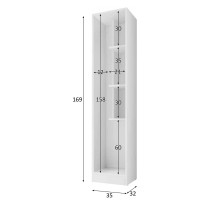 Broom cupboard Alexandra House Living White Wood MDP 35 x 170 x 32 cm 1 door Reversible