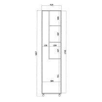 Armoire à balai Alexandra House Living Blanc Bois MDP 42 x 183 x 41 cm 1 porte Réversible Avec des roues