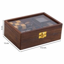 Puzzle Alexandra House Living Marron verre Bois d'acacia 12 x 6 x 17 cm 6 Pièces