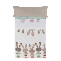 Jeu de draps HappyFriday Moshi Moshi Rabbit family Multicouleur 2 Pièces