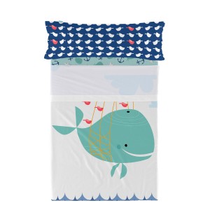 Bedding set HappyFriday Moshi Moshi Whale Multicolour Single 2 Pieces