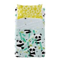 Jeu de draps HappyFriday Moshi Moshi Panda garden blue Bleu 2 Pièces