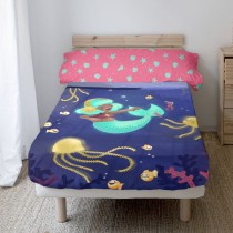 Jeu de draps HappyFriday Mr Fox Happy Mermaid Multicouleur Lit 1 persone 2 Pièces