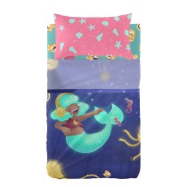 Jeu de draps HappyFriday Mr Fox Happy Mermaid Multicouleur Lit de bébé 2 Pièces