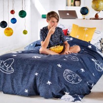 Parure de couette HappyFriday Mr Fox Starspace  Multicouleur Lit 1 persone 2 Pièces