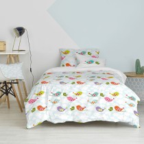 Duvet cover set HappyFriday Mr Fox Little birds Multicolour Single 2 Pieces