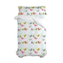 Duvet cover set HappyFriday Mr Fox Little birds Multicolour Single 2 Pieces