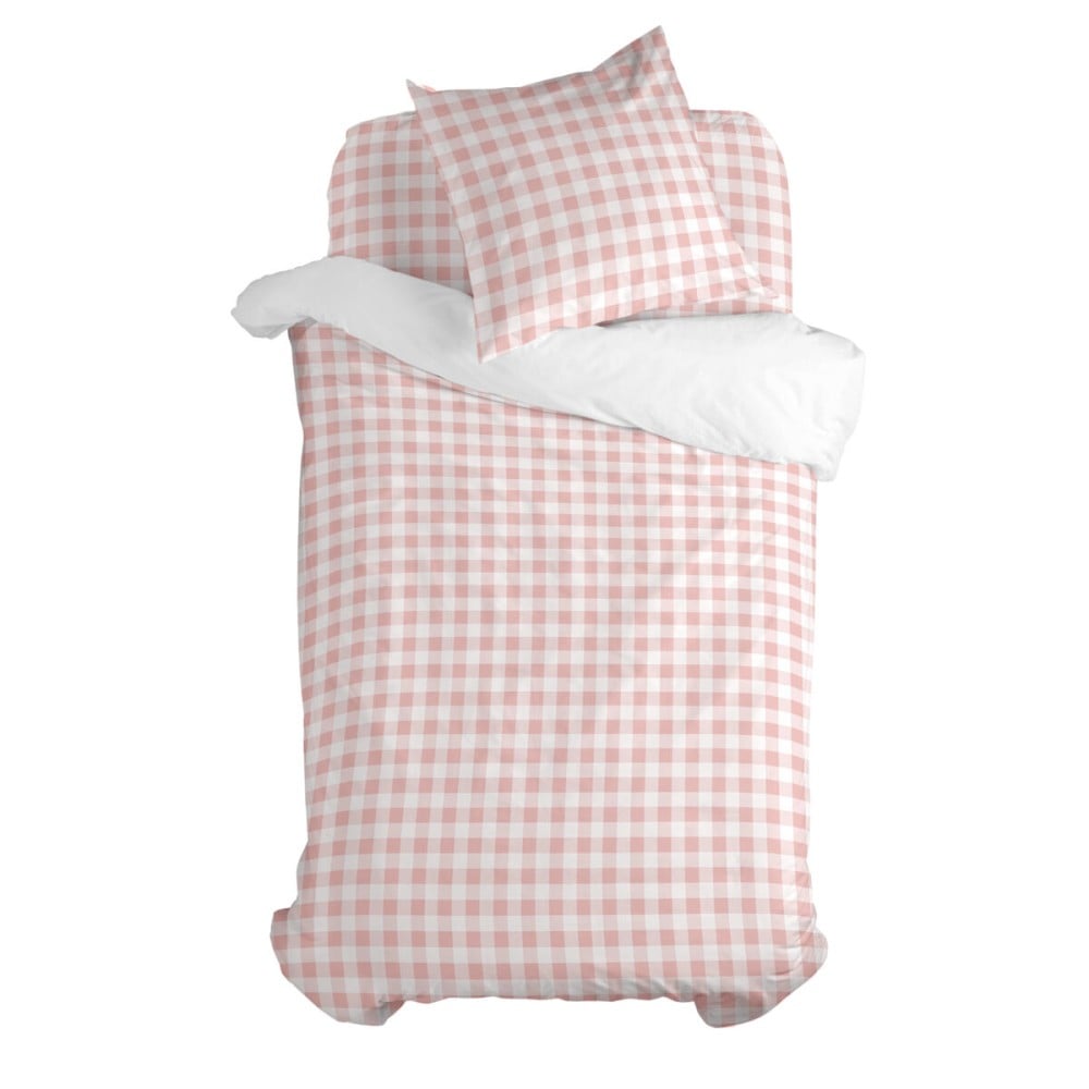 Parure de couette HappyFriday Basic Kids Rose Lit 1 persone Vichy 2 Pièces